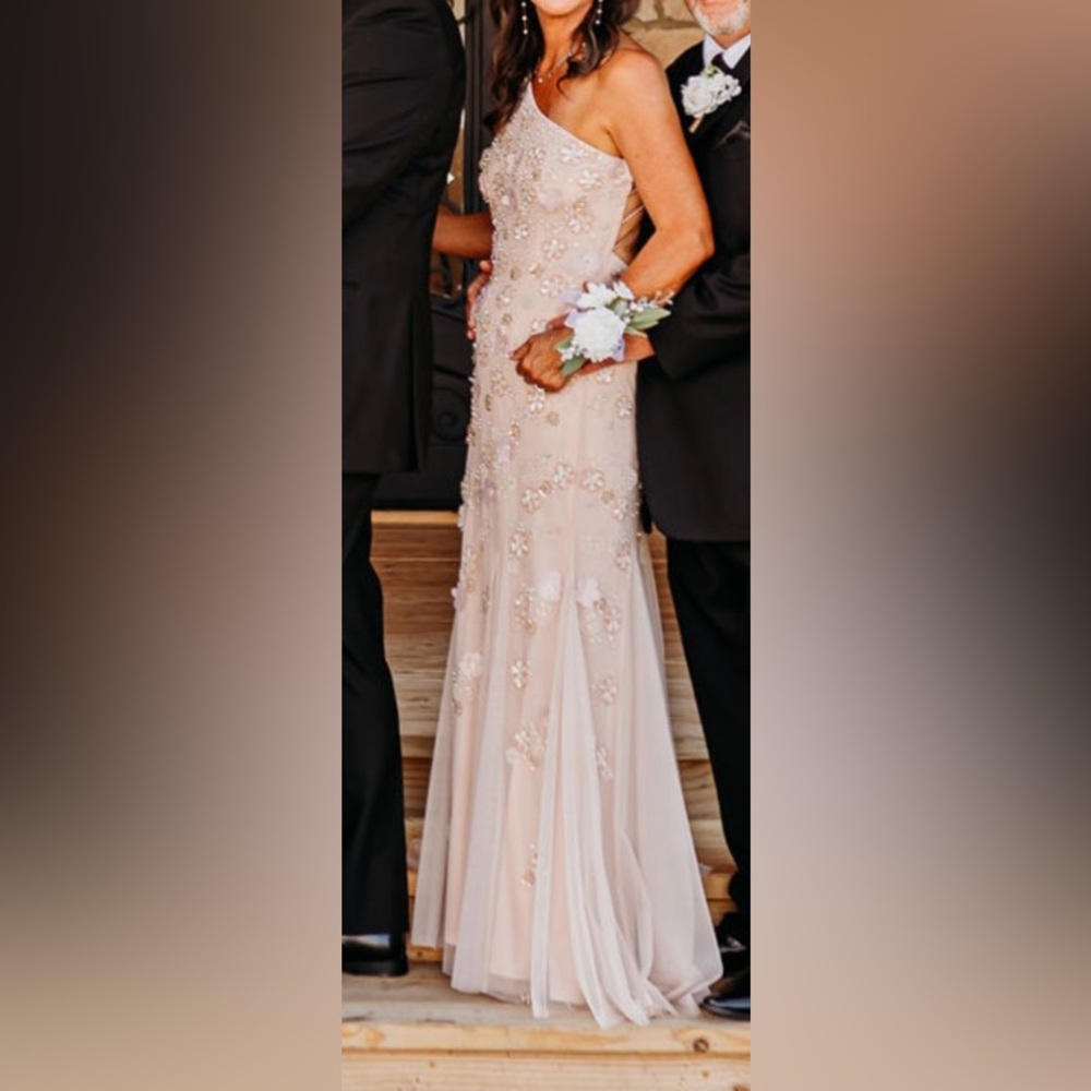 Gorgeous Mac Duggal Mother of the bride or groom dress / gown. Blush in color.